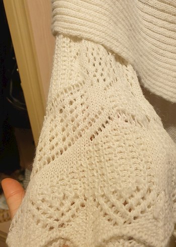 Beyaz Örgü Bohem elbise - Görsel 2