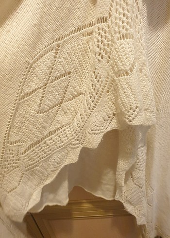 Beyaz Örgü Bohem elbise - Görsel 3