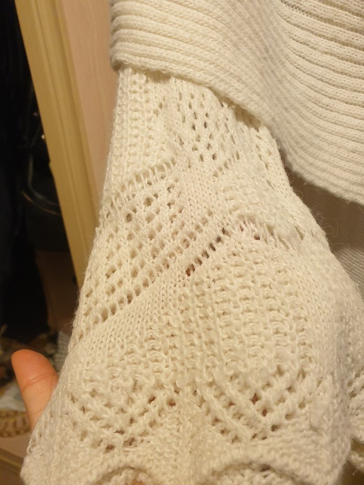 Beyaz Örgü Bohem elbise - Görsel 2