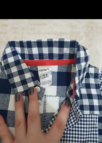 Mavi Gri Ekoseli Bebek Erkek Tulum - Görsel 2