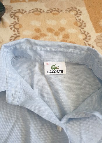Lacoste Mavi Keten Kısa Kollu Gömlek - Görsel 2