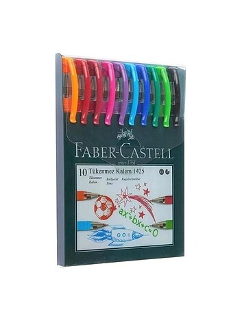 10lu Faber Castell tükenmez kalem renkli