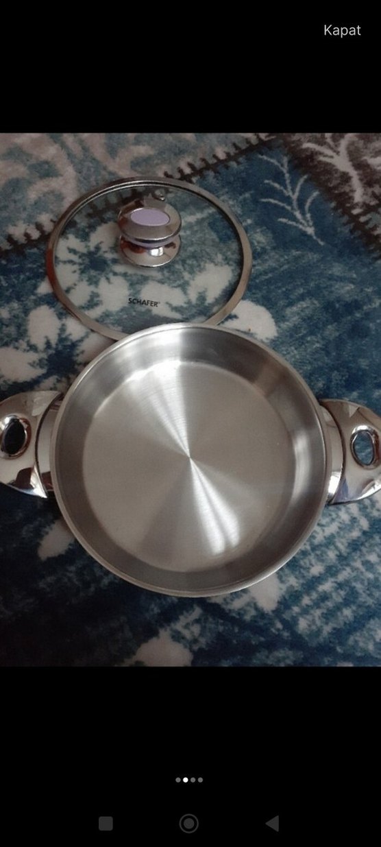 Schafer Gri Cam Kapaklı Tencere 18cm - Görsel 2