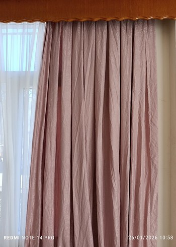 Bohem Tarzda Perde pudra renk fon perde eni 96 cm ,,boyu uzun - Görsel 3