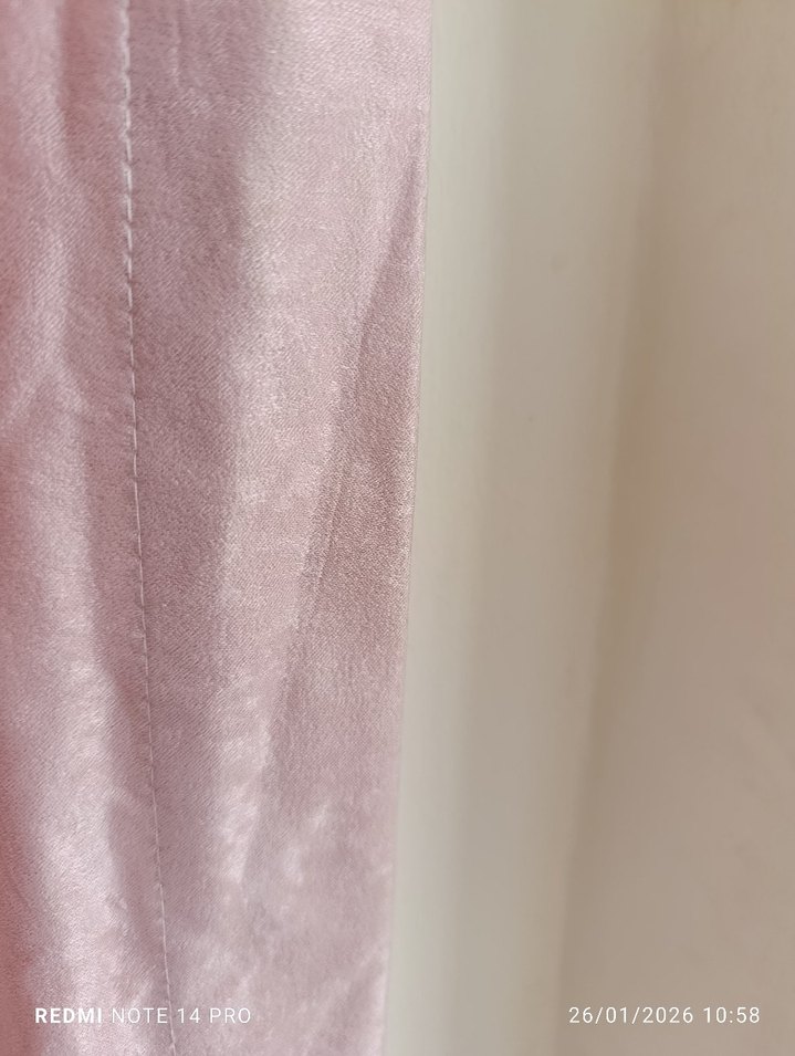 Bohem Tarzda Perde pudra renk fon perde eni 96 cm ,,boyu uzun - Görsel 2