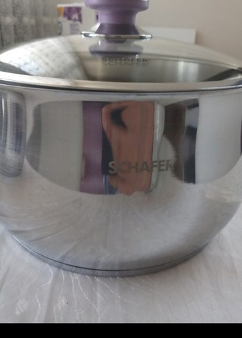 Mor Saplı Parlak Çelik Tencere - Schafer - Görsel 2