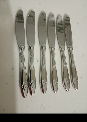 Gümüş Tonlu 12 Parça yemek Bıçak Seti İnter - Görsel 3