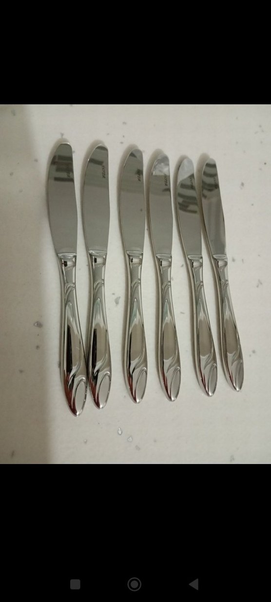 Gümüş Tonlu 12 Parça yemek Bıçak Seti İnter - Görsel 3