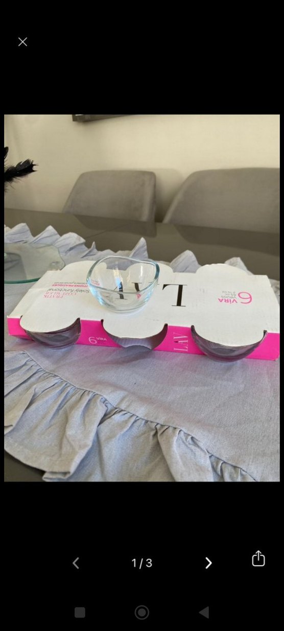 Şeffaf Küçük Cam Kase lav marka vira model 6lı sosluk lokumluk - Görsel 2