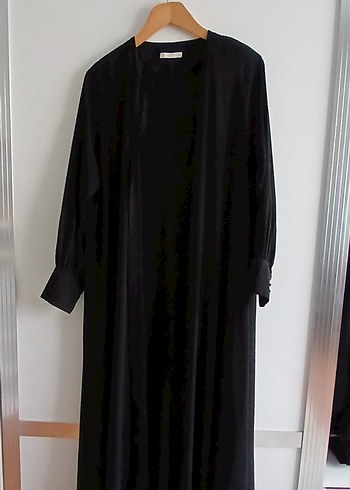 Siyah Uzun Kollu Salaş Uzun Elbise - Görsel 2