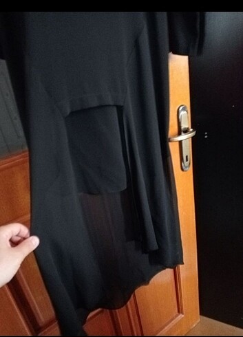 m Beden siyah Renk 38 beden önü kısa model şifon abiye tunik