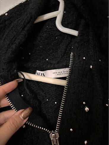 s Beden zara boncuklu sweat hırka