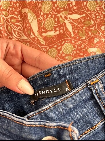 m Beden Lacivert düğmeli Skinny Jean
