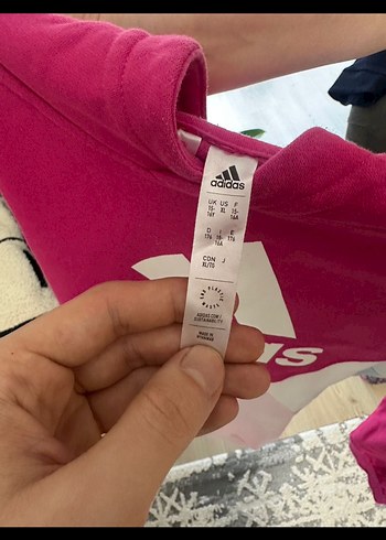 Kadın Pembe Adidas Sweatshirt - Görsel 3