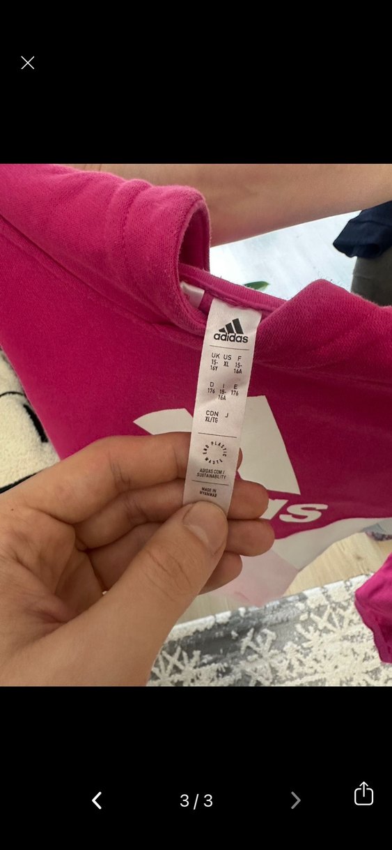 Kadın Pembe Adidas Sweatshirt - Görsel 3