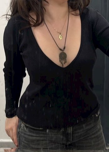 zara siyah v yaka kazak - Görsel 2