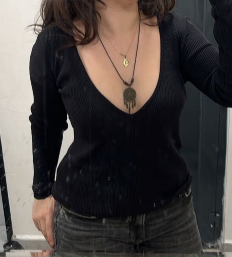 zara siyah v yaka kazak - Görsel 2