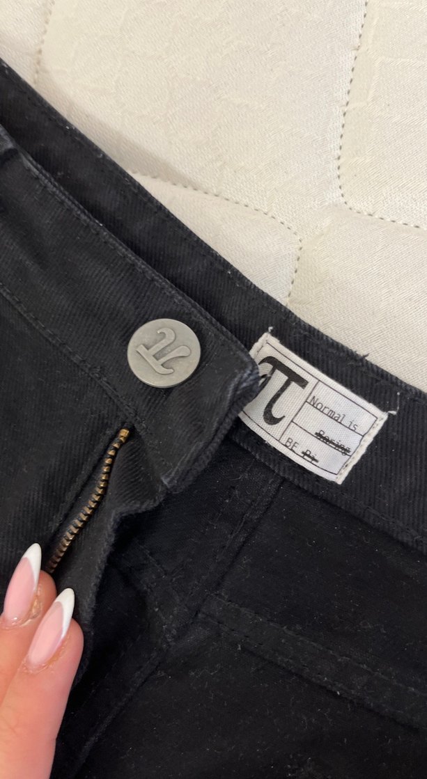 Siyah Y2k Street Style Kadın Baggy Jean Kot Pantolon - Görsel 3