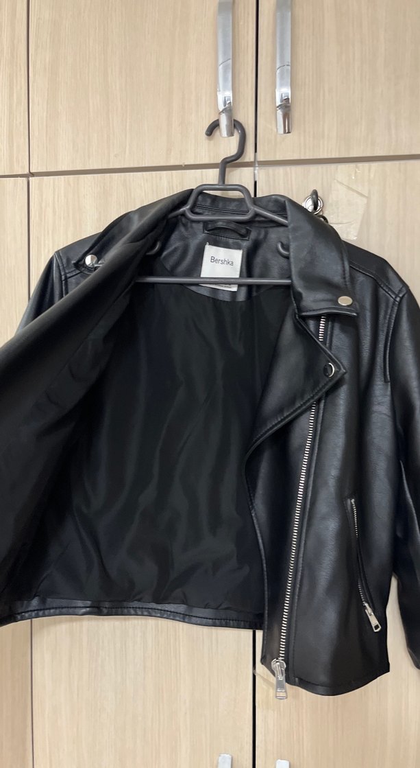 Bershka Siyah Deri Biker Ceket - Görsel 2
