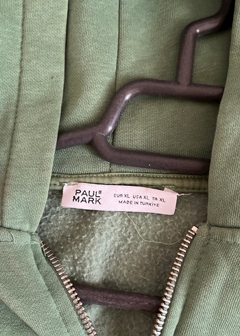 Kadın Kapüşonlu Fermuarlı Yeşil Sweatshirt oversize - Görsel 3