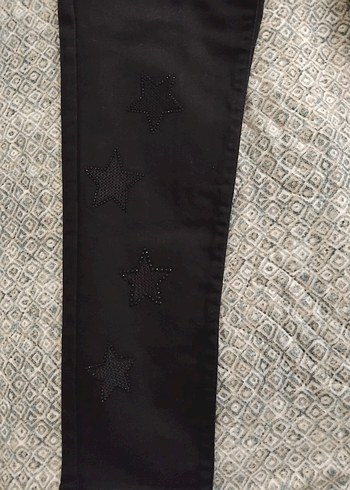 Siyah Nakışlı Kot Pantolon - Görsel 5