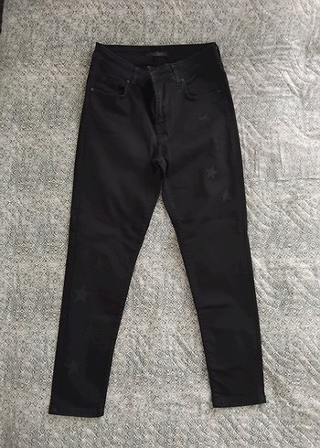 Siyah Nakışlı Kot Pantolon - Görsel 2