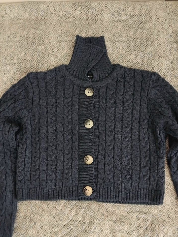 Antrasit Crop Hırka - Görsel 3