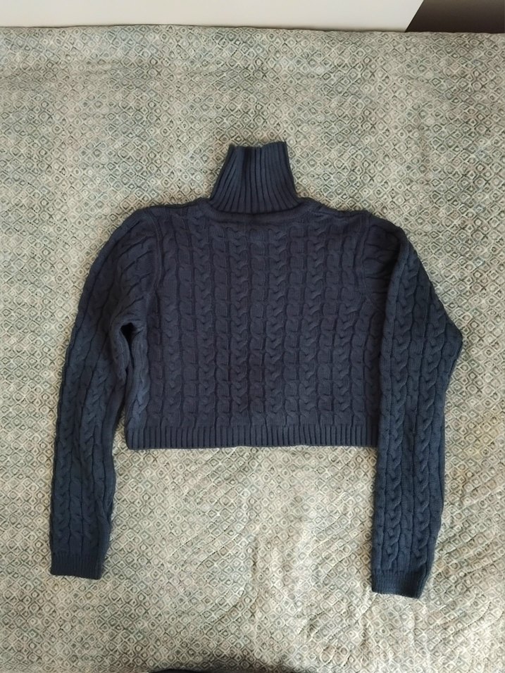 Antrasit Crop Hırka - Görsel 2