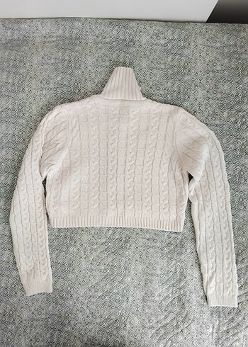 Krem Rengi Crop Hırka - Görsel 2