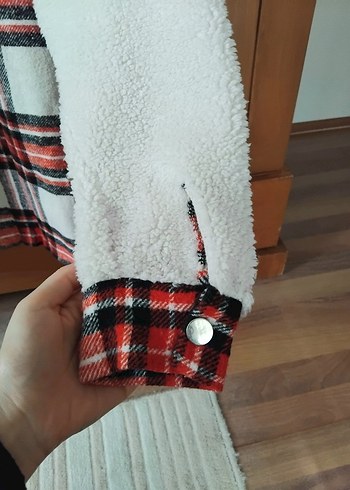 Ekose Desenli Polar Ceket - Görsel 5