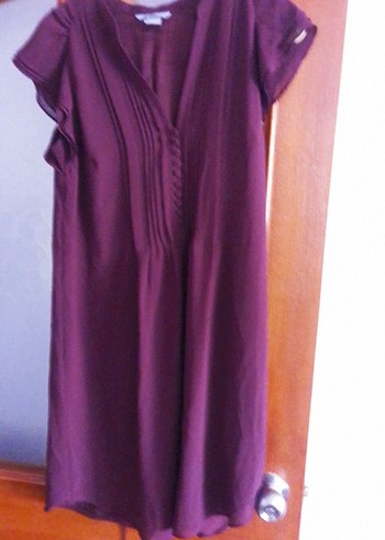 Bordo Midi Tunik V Yaka