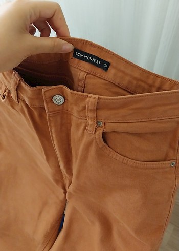 38 Beden Düğmeli Kahverengi Kadın kot Pantolon