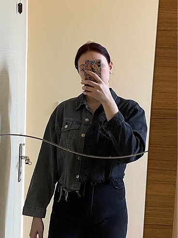 iki renkli crop ceket