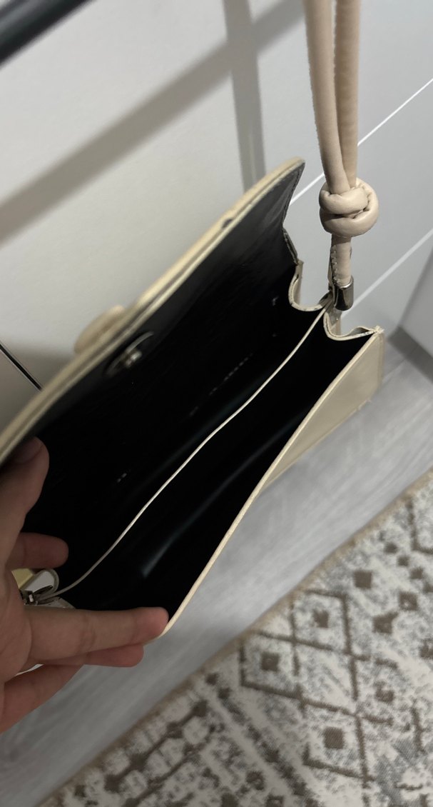 Bej Kadın Deri Minimalist Çanta - Görsel 2