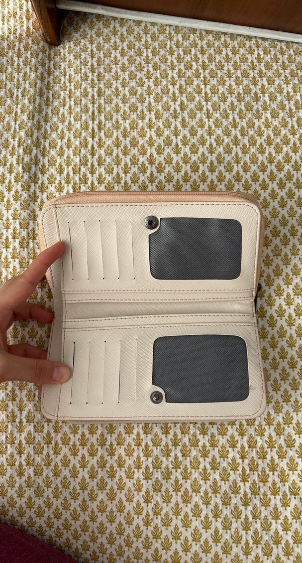 Pembe Süet Fermuarlı Kadın Portföy Cüzdan - Görsel 3