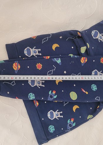 18-24 Ay Beden mavi Renk Uzay Desenli Erkek Çocuk Pijama Takımı