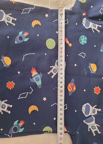 18-24 Ay Beden Uzay Desenli Erkek Çocuk Pijama Takımı