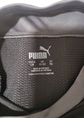 11-12 Yaş Beden siyah Renk Siyah Puma Kısa Kollu Spor Tişört