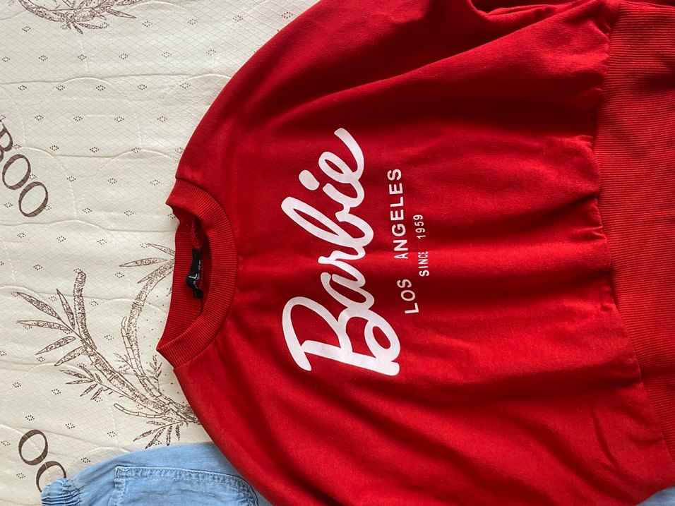 Barbie Baskılı Kırmızı Pamuklu Sweatshirt - Görsel 2