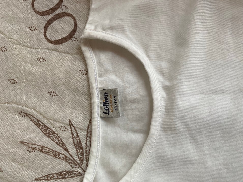 Kız Çocuk Beyaz Dantel Kollu Tişört - Görsel 5