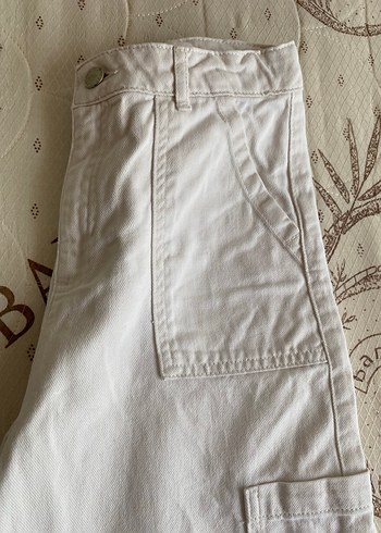 Beyaz kargo pantolon - Görsel 2