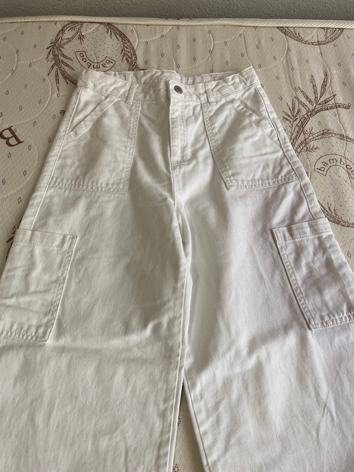 Beyaz kargo pantolon - Görsel 3