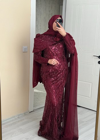 Bordo Abiye - Görsel 3