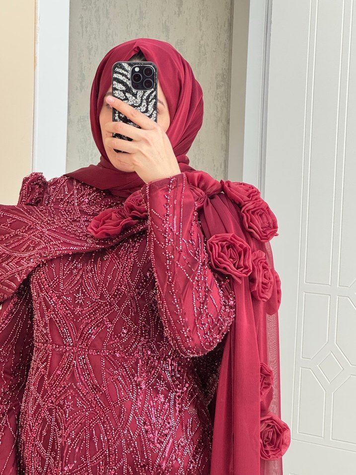 Bordo Abiye - Görsel 4