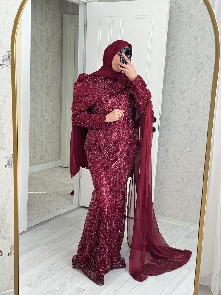 Bordo Abiye - Görsel 2