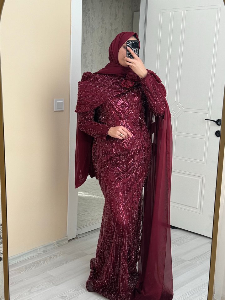 Bordo Abiye - Görsel 3