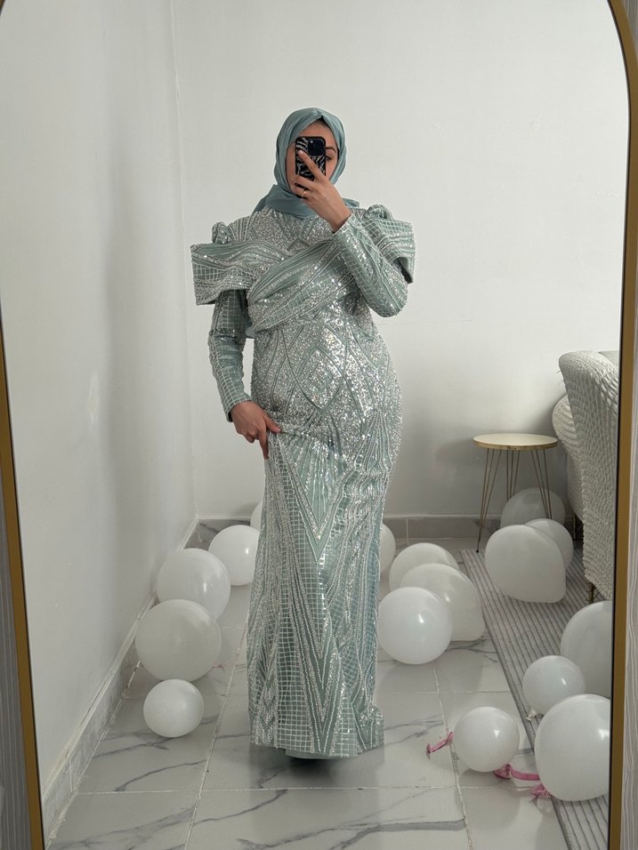 Su Yeşili Abiye - Görsel 2