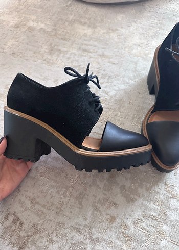 37 Beden H&M Siyah Süet Topuklu Klasik Kadın Ayakkabı
