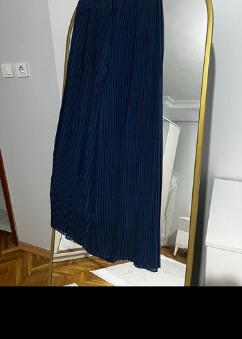 Lila Piliseli Uzun Kadın Etek pantolon - Görsel 4