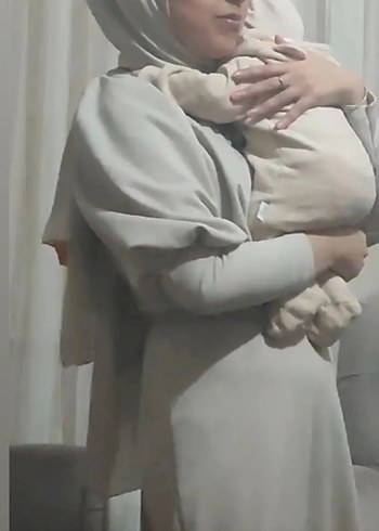 Bej Uzun Kollu Kemerli Kadın Elbise - Görsel 4